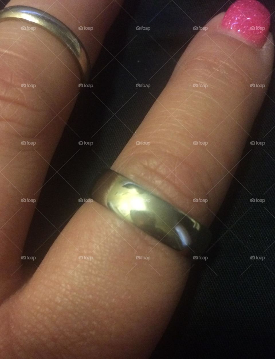 My ex’s wedding band on my pointer finger