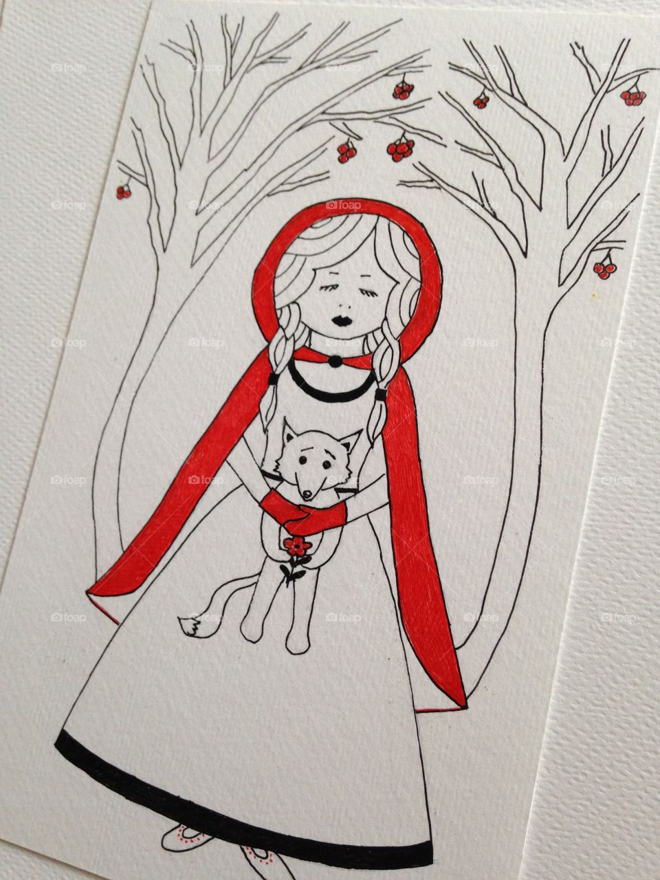 Illustration by me / red riding hood 