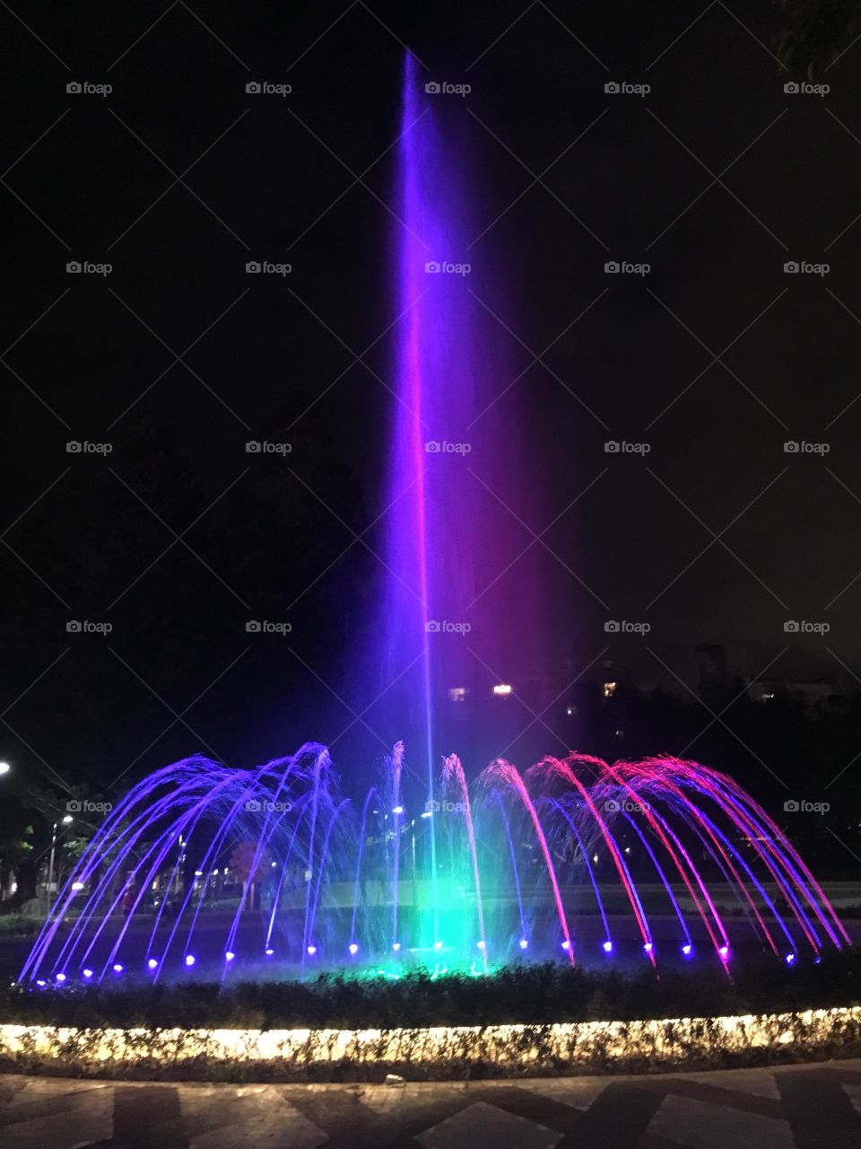 Purple neon fountain 