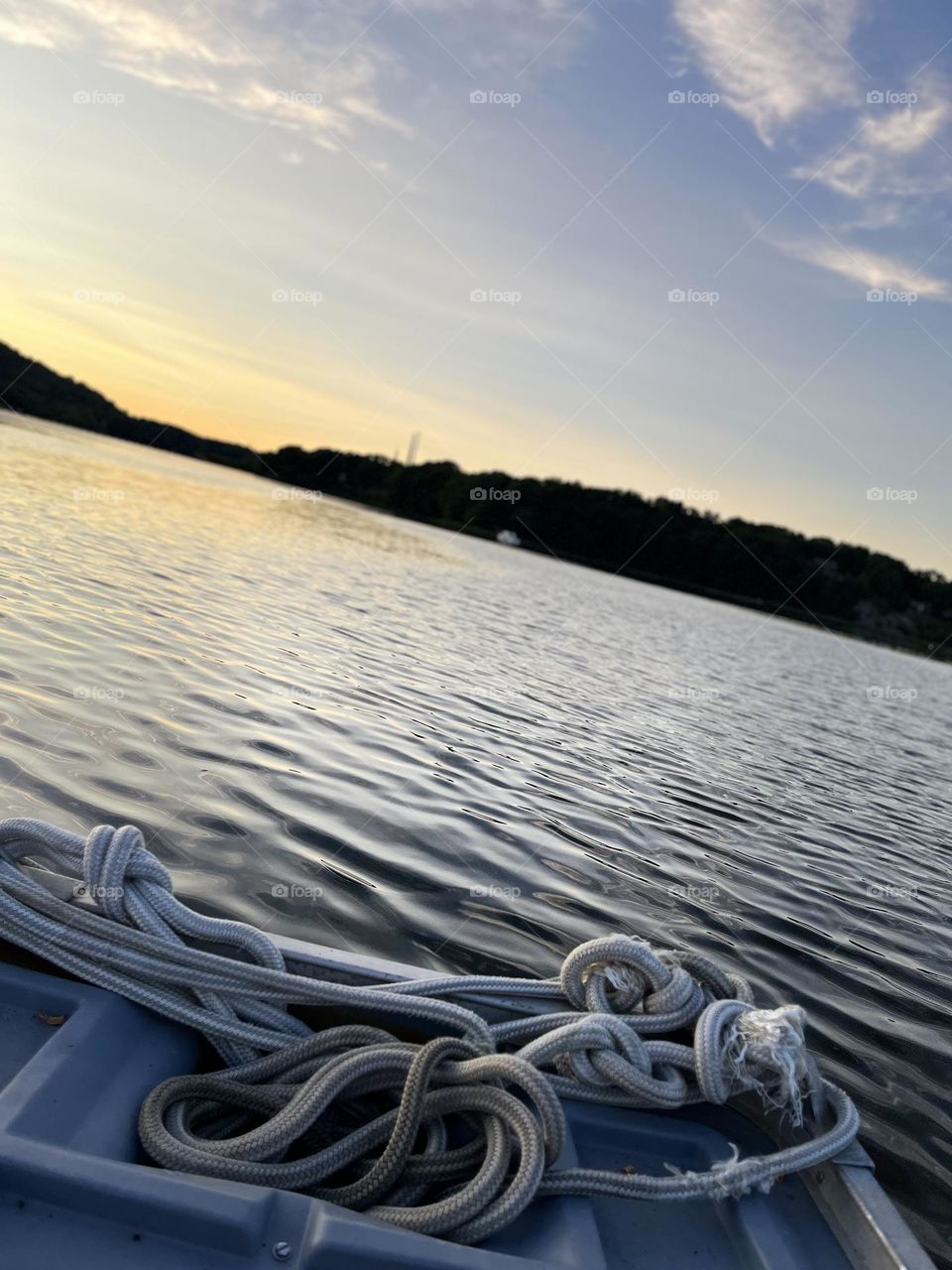 Peaceful sunset Open ocean 