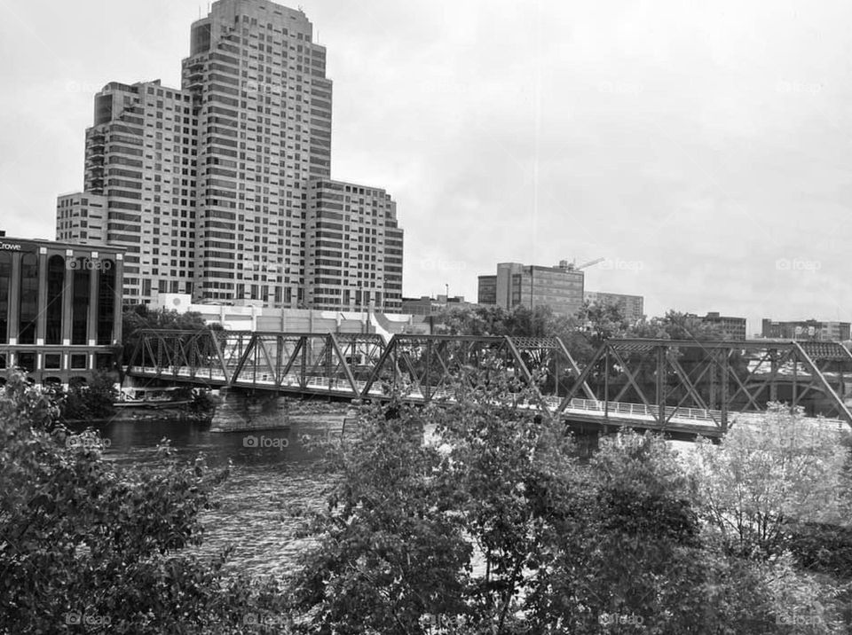 Blue Bridge and buildings