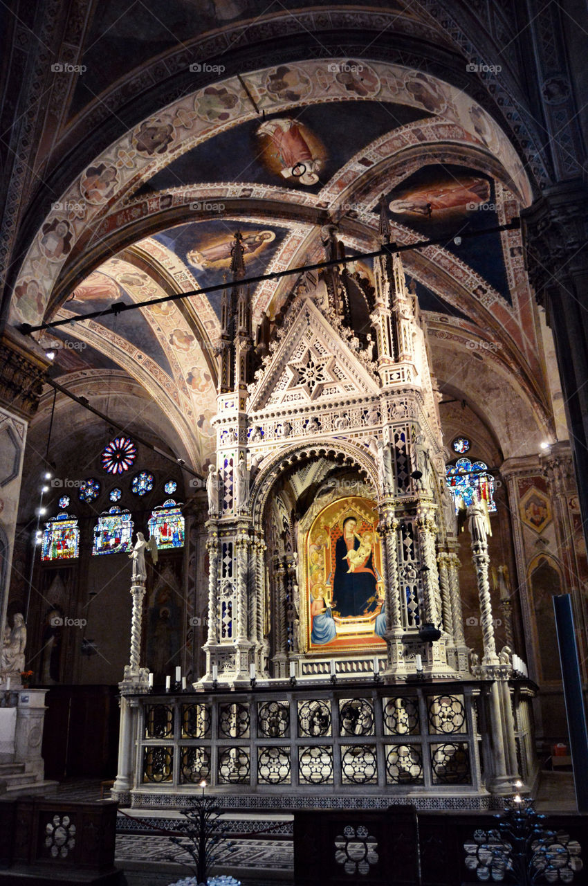 Tabernaculo de marmol de Andrea Orcagna, Iglesia de Orsanmichele. Tabernaculo de marmol de Andrea Orcagna, Iglesia de Orsanmichele (Florence - Italy)