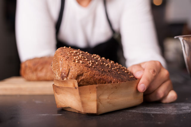 Tasty loaf of wholegrain bread. Passion for the artisan home baking.