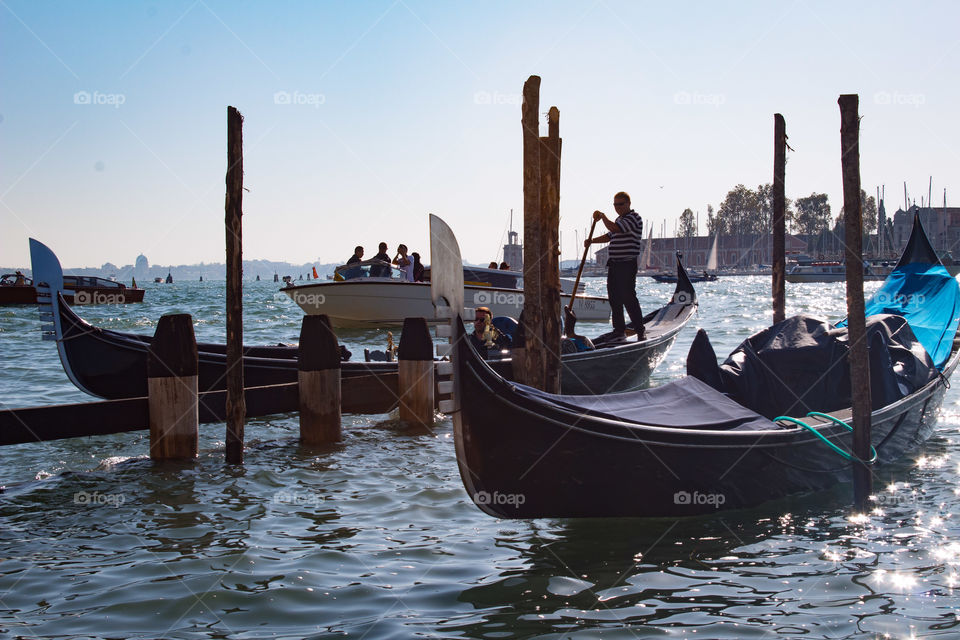 The gondolas en Venice