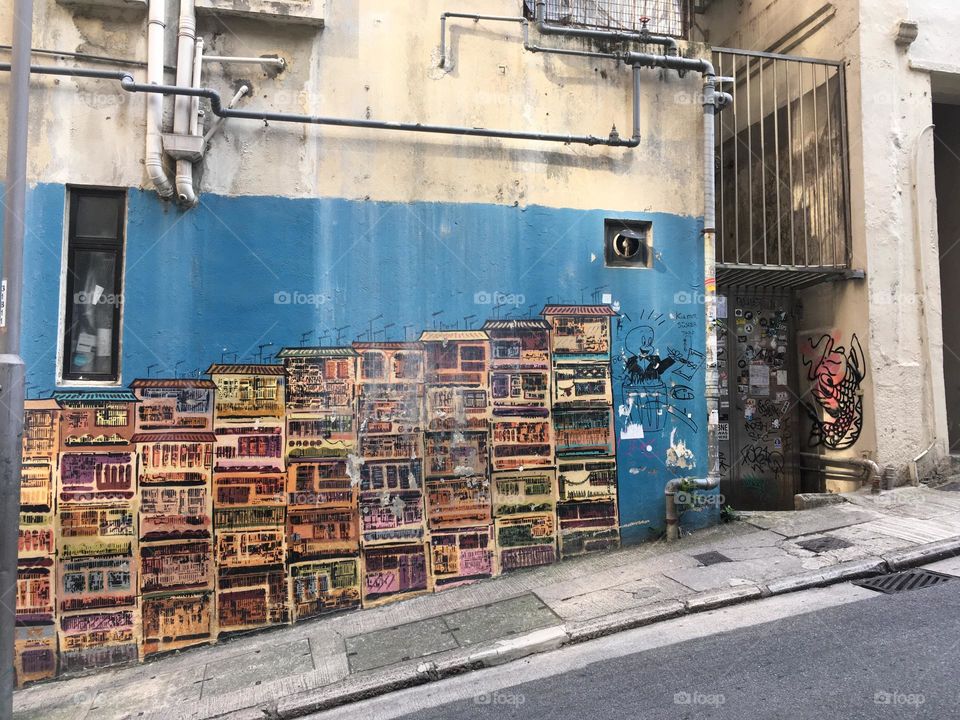 Graffiti art in Hong Kong city 