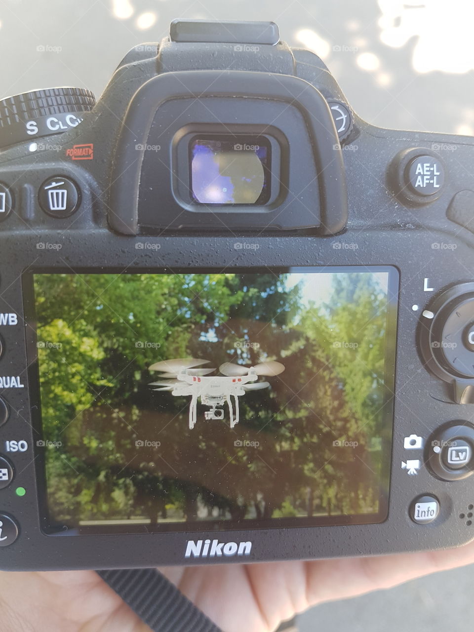 dron flying captured on nikon