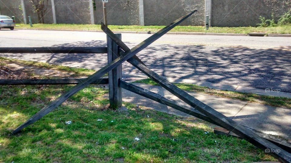 Wrecked fence