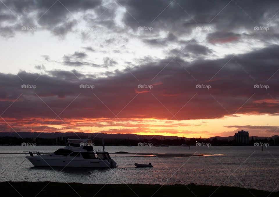 Sunset over the Broadwater 