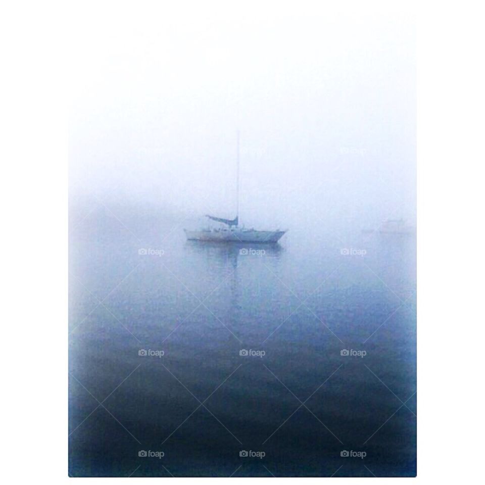 Sailboat in the fog 