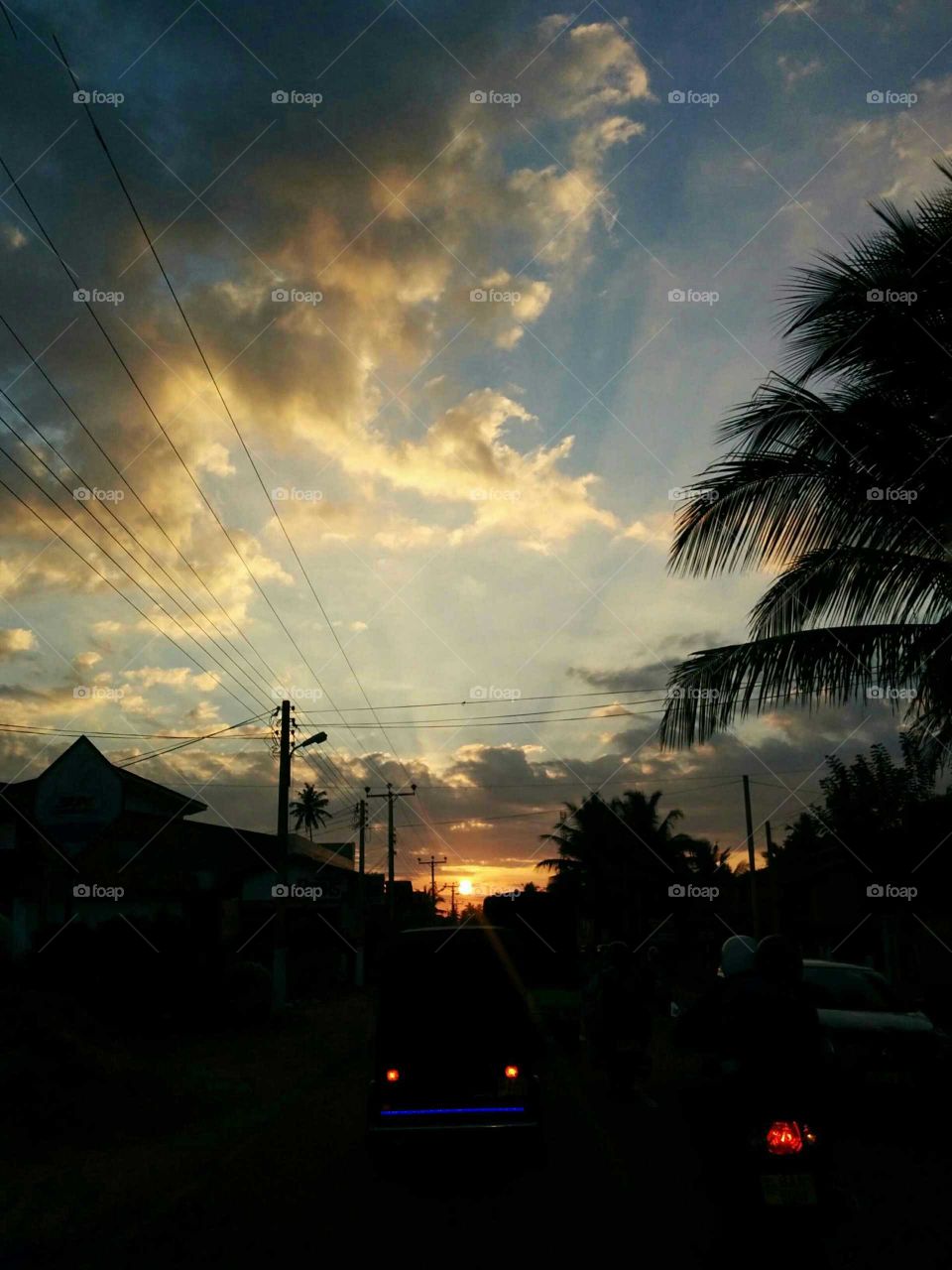 Sunset, Sun, Sky, No Person, Silhouette