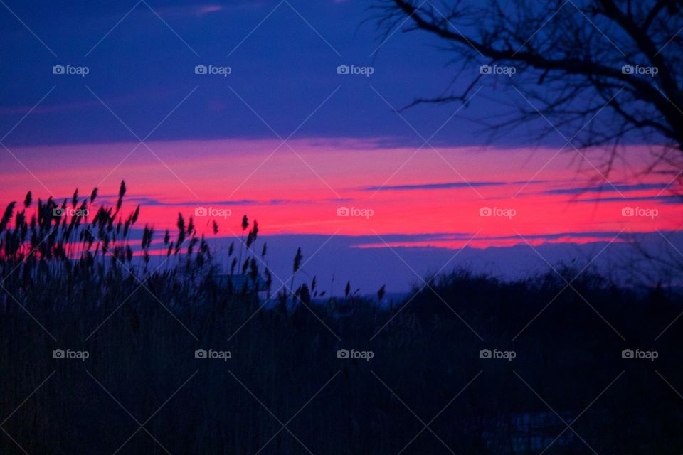 Sunset over Hammonasset State Park 