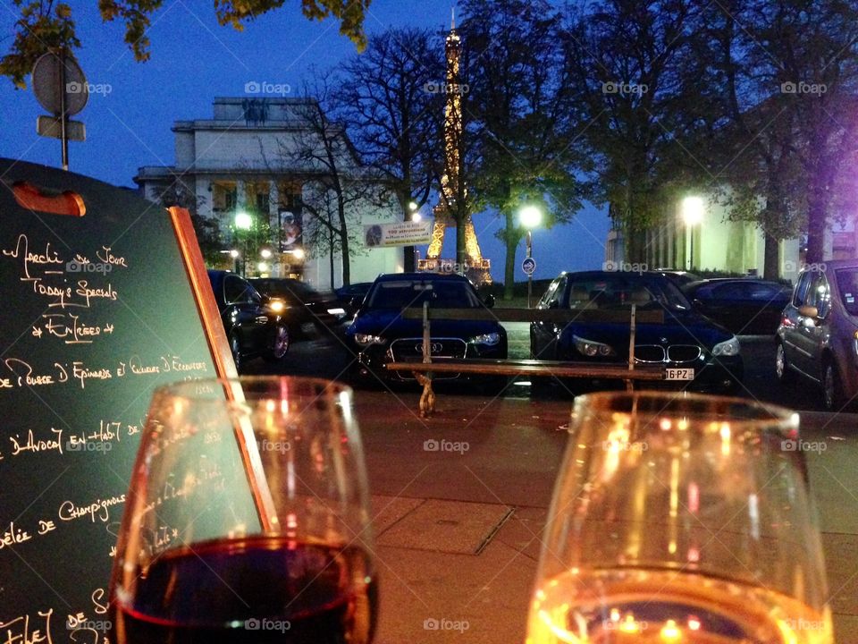 Paris. Trocadero having a drink 
