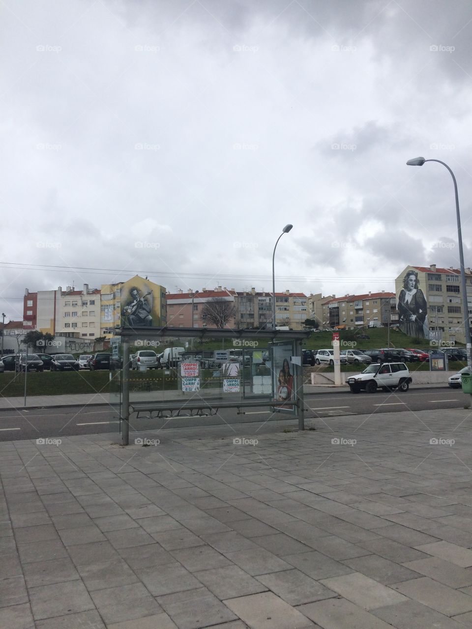  Bus stop at Amadora este ,Lisbon, Portugal 🇵🇹 