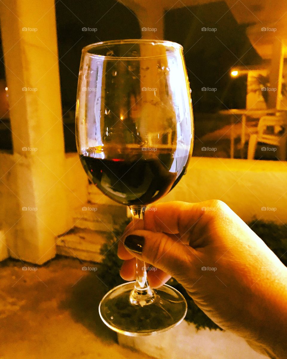 Glass of red wine