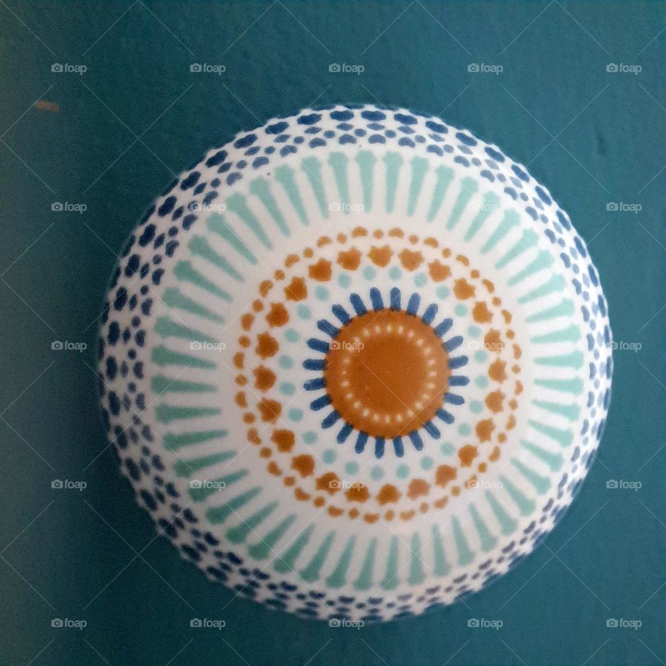 knob handle for blue draw colourful pattered close