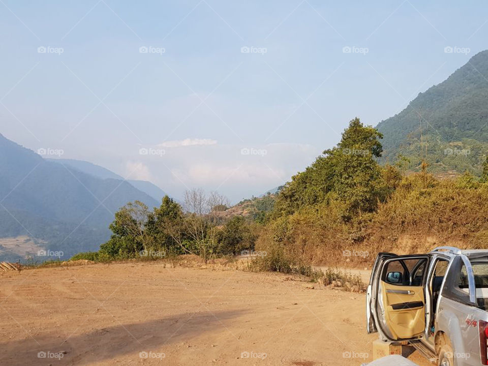 Making road cuting mountain. I shoot the pic when i went to visit.