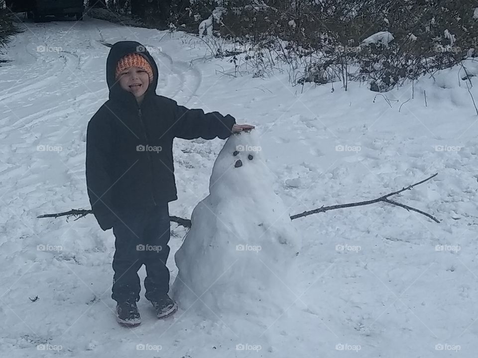 Winter is all about the kids and building a snowman