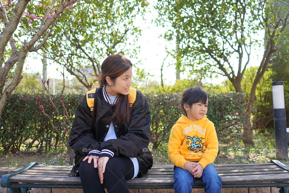 Japanese Family in the park