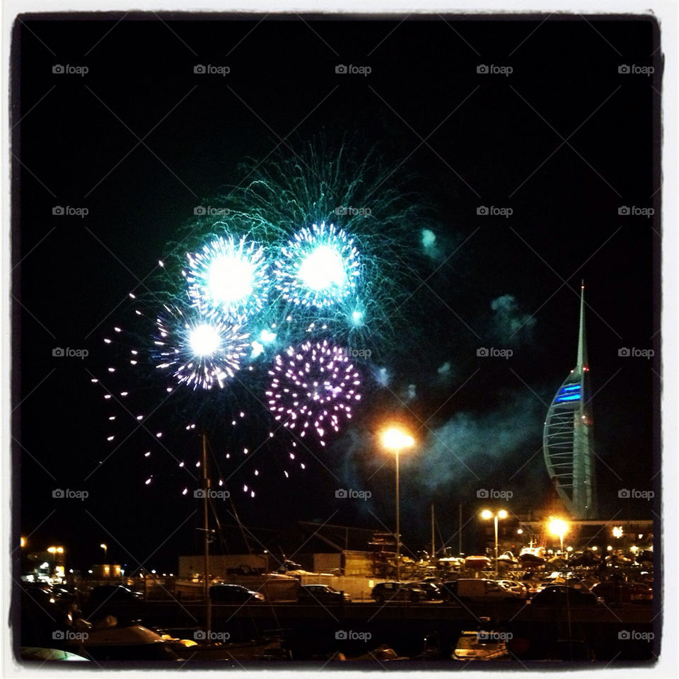 portsmouth harbour fireworks spinnaker by jenniferhayes7