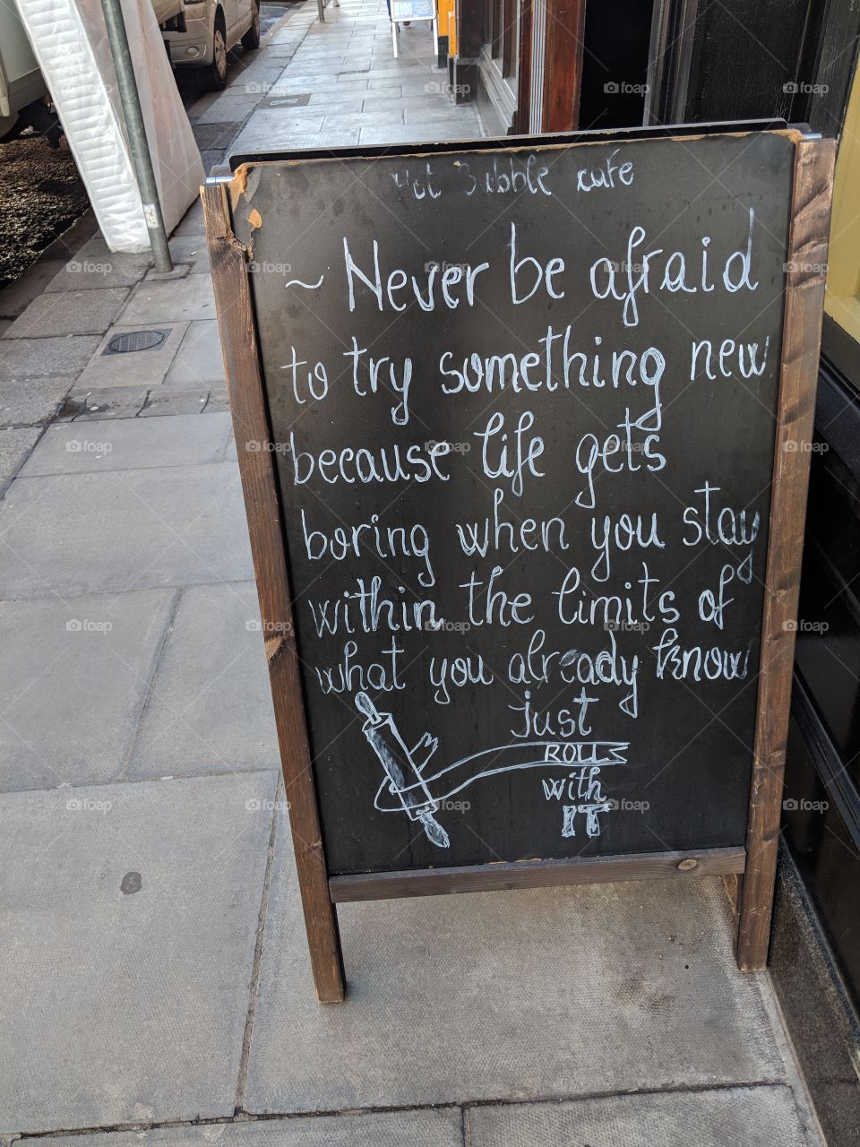 Sign outside Hot Bubble Cafe in Dublin