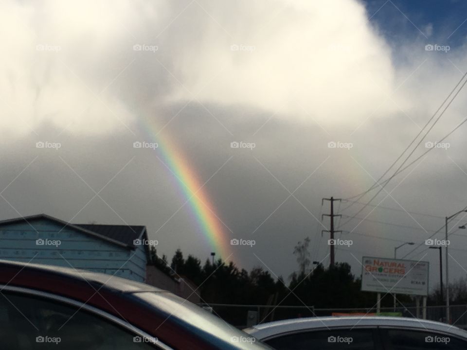 Rainbow and storm clouds 