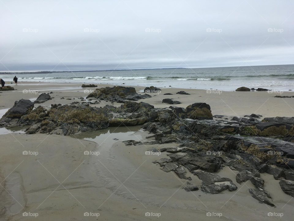 Oceanfront views on Wells Beach, ME 
