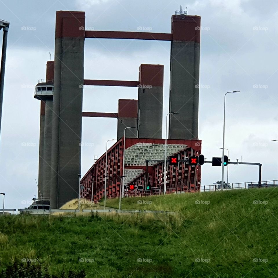 The Spijkenisse bridge in the Netherlands