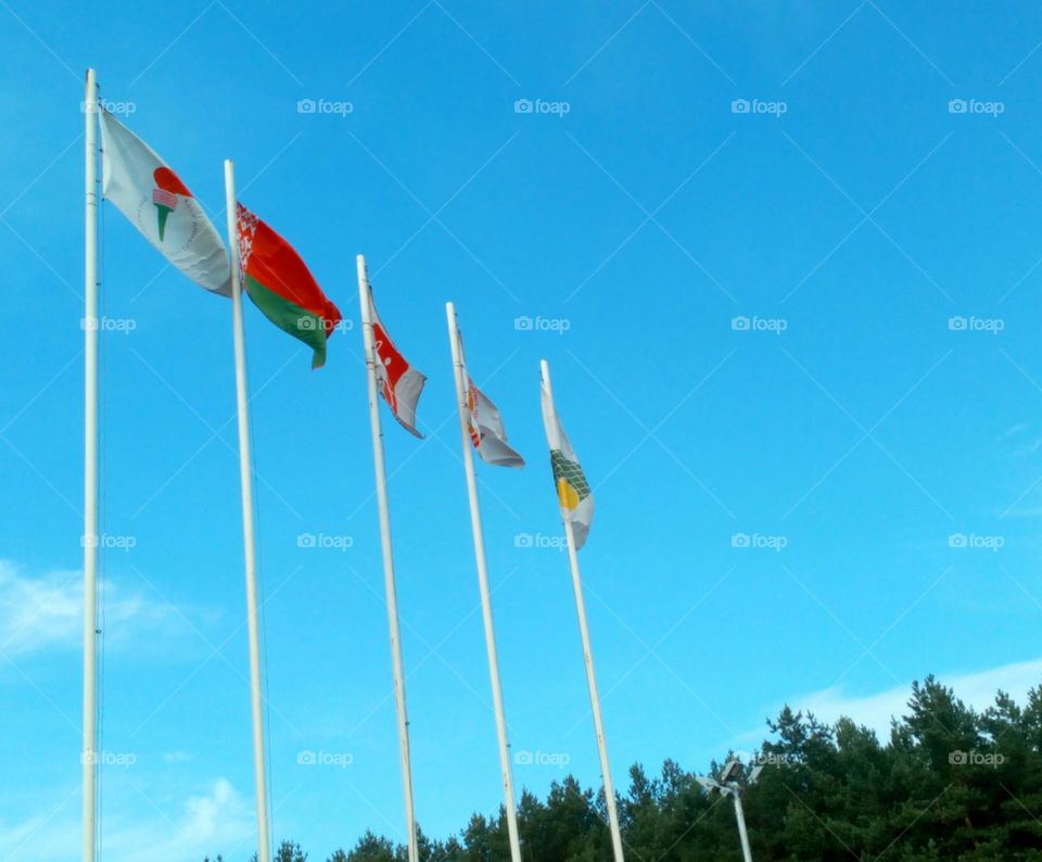 Wind, Sky, Flag, No Person, Flagpole