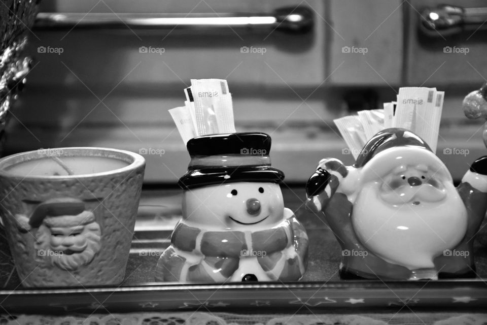Christmas decoration in black and white