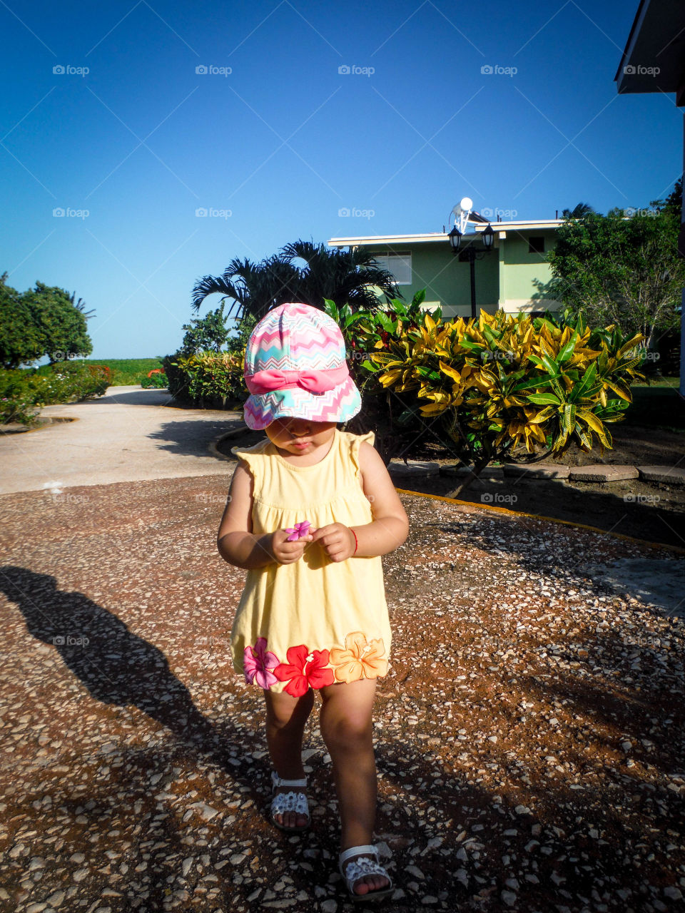 Cute toddler on a morning walk