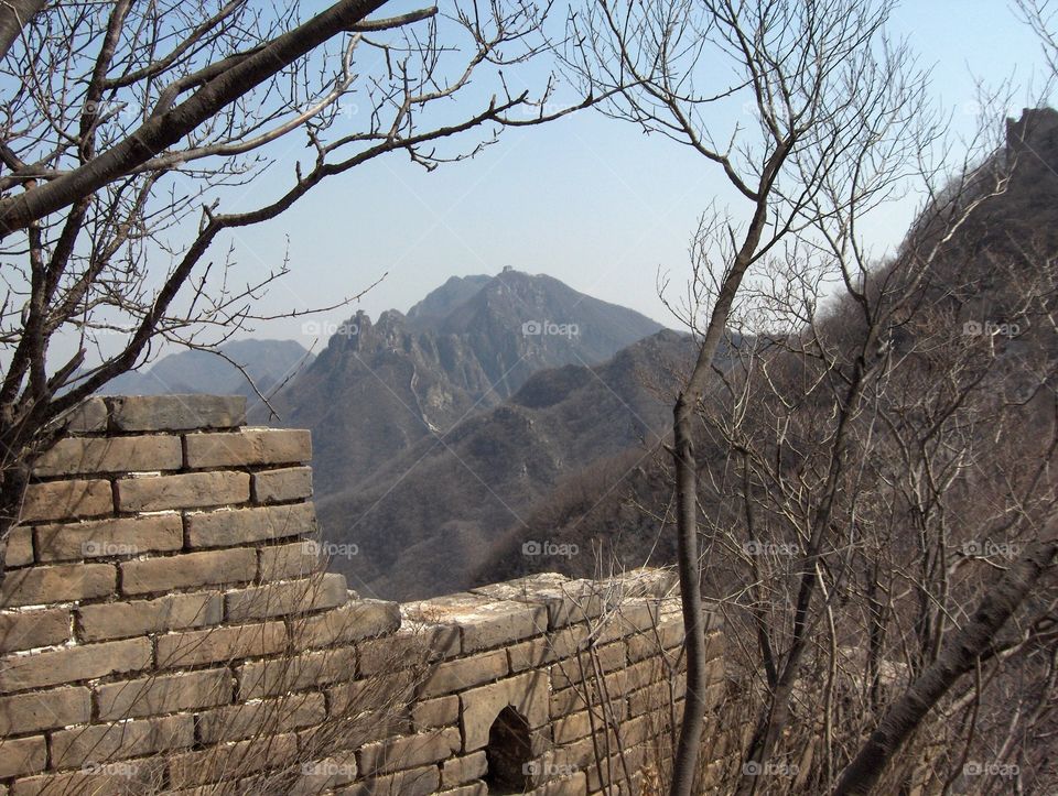 Hiking unrenovated Great Wall near  Beijing China