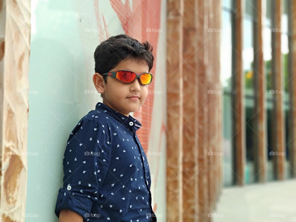 Indian boy with sunglasses