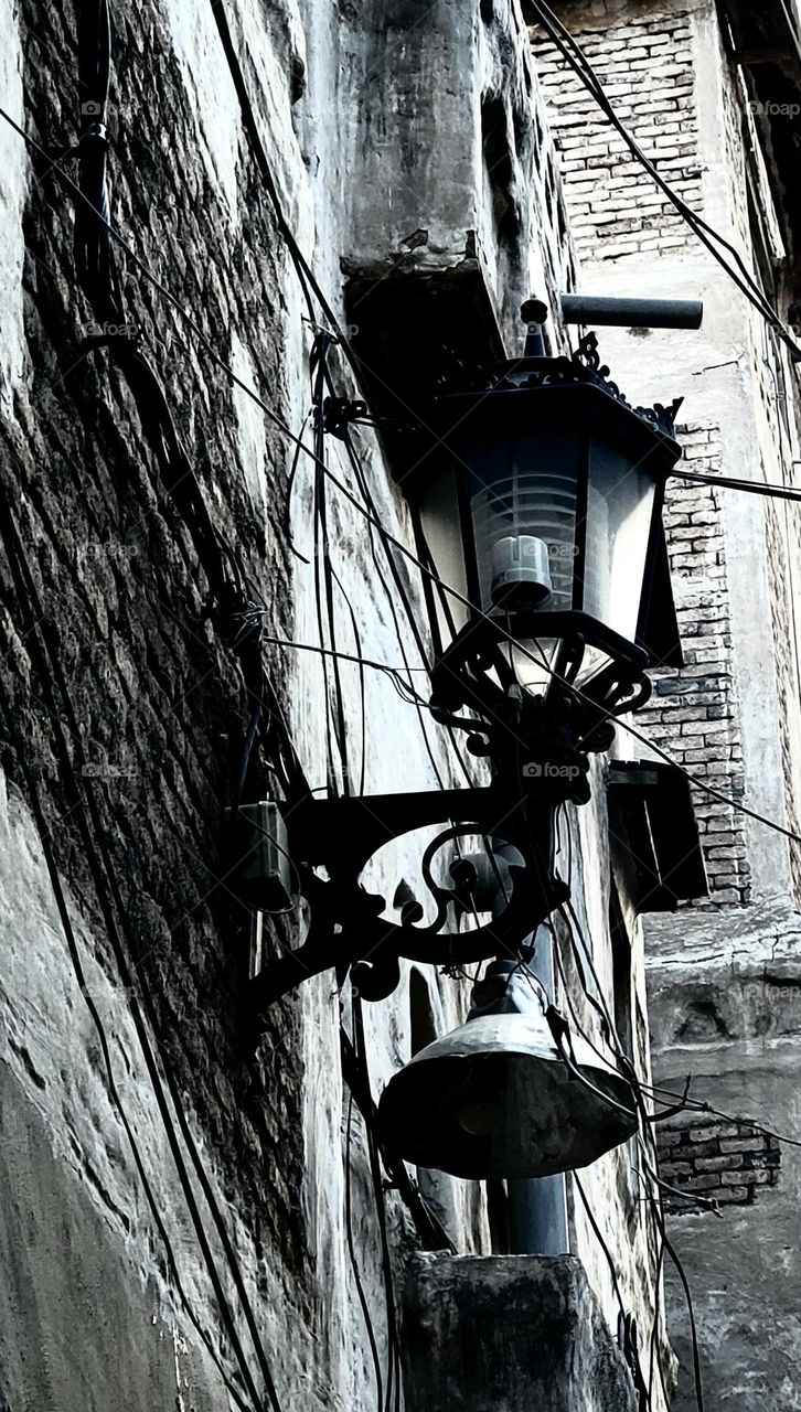 An old lamp in an ancient city