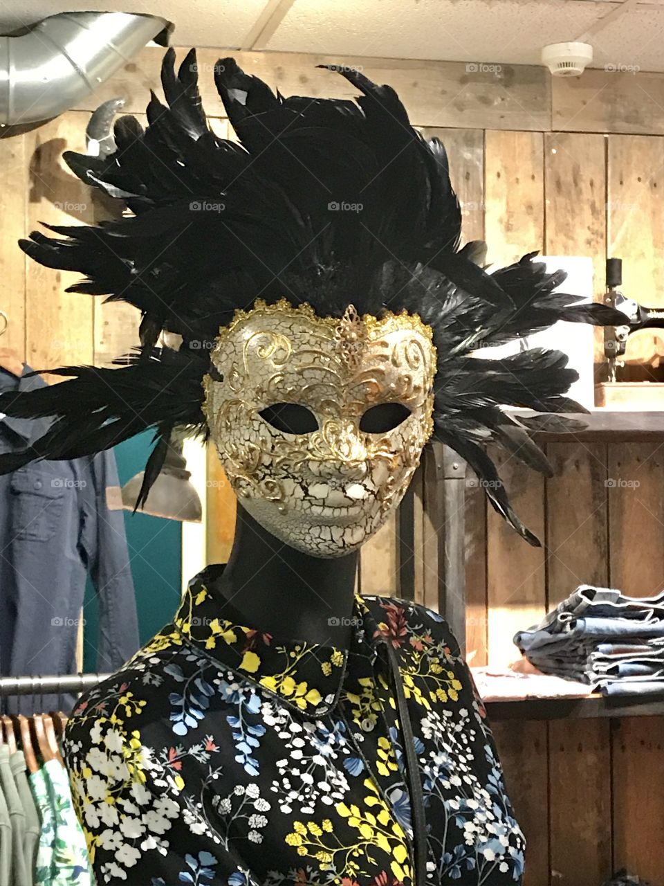 Feather masquerade mask