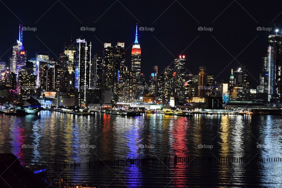 Manhattan Skyline Reflects 