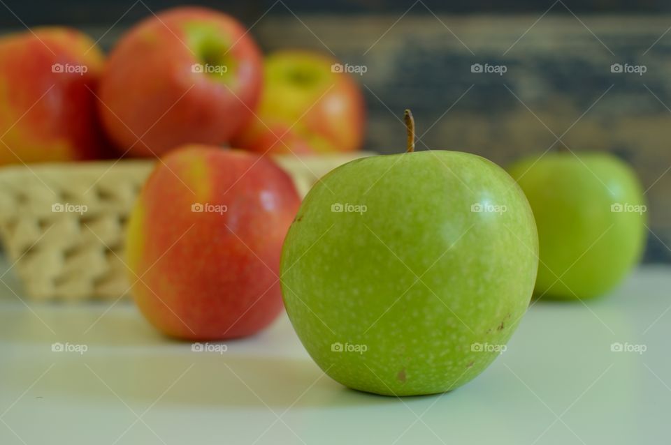 green apple in close-up