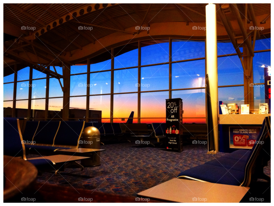 airport sunrise empty lounge by Weathers71