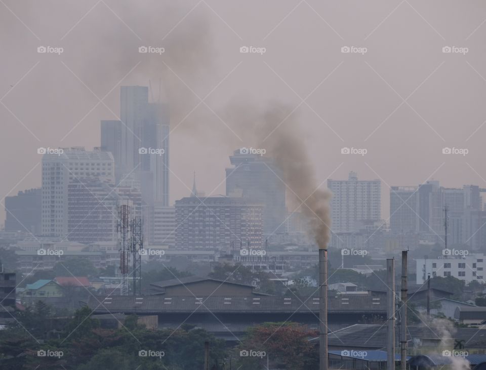 Air pollution from  Factory Exhaust smoke