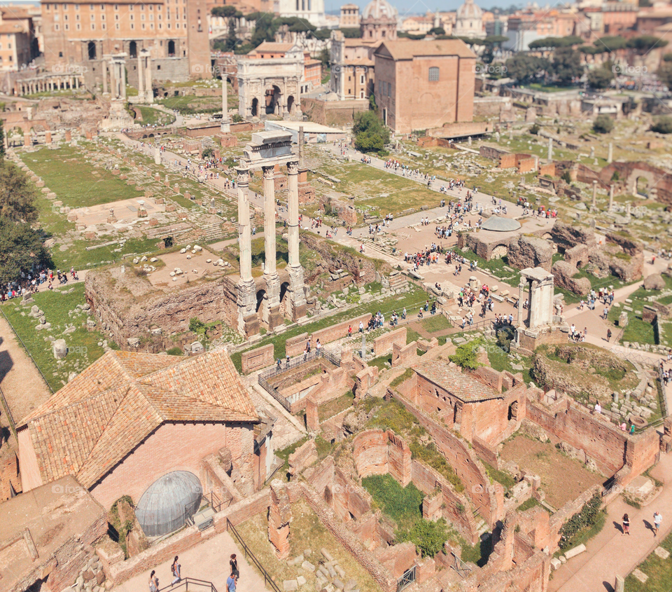 Рим, лето. Античная часть старого города. Roma. Rome.