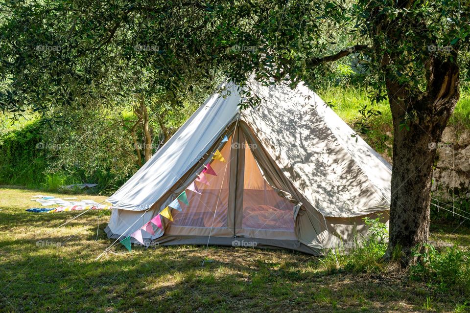 tent in garden