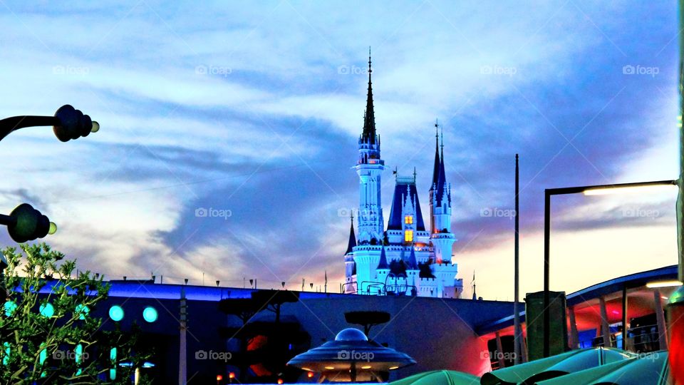 Disney Castle sunset