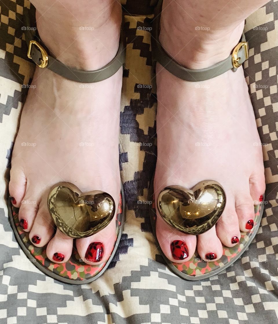 Both feet firmly on the ground 