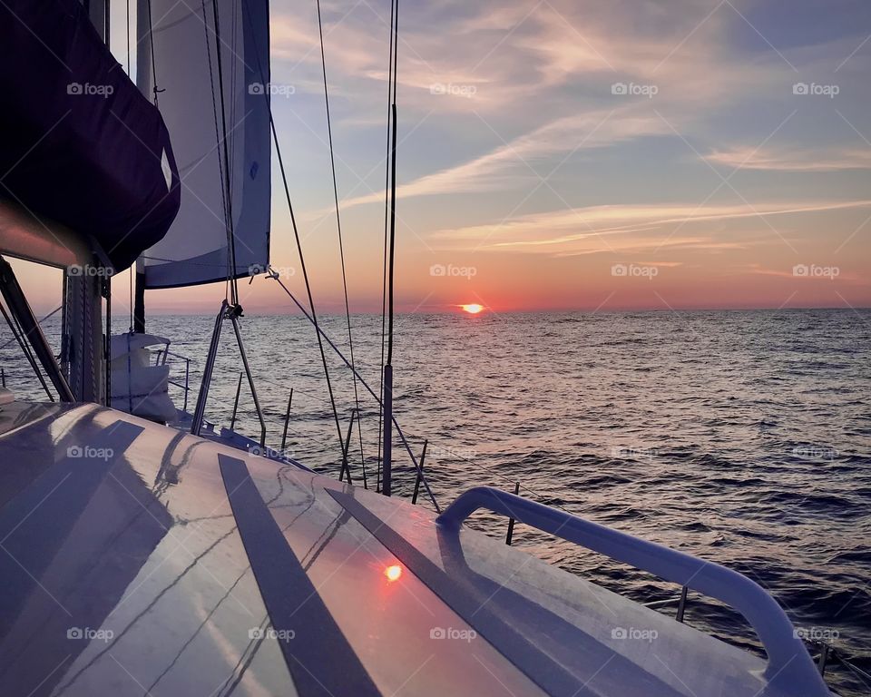 sunset in the Bay of Biscay