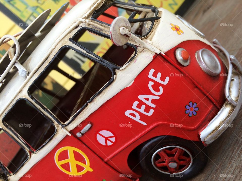 Toy VW peace van 