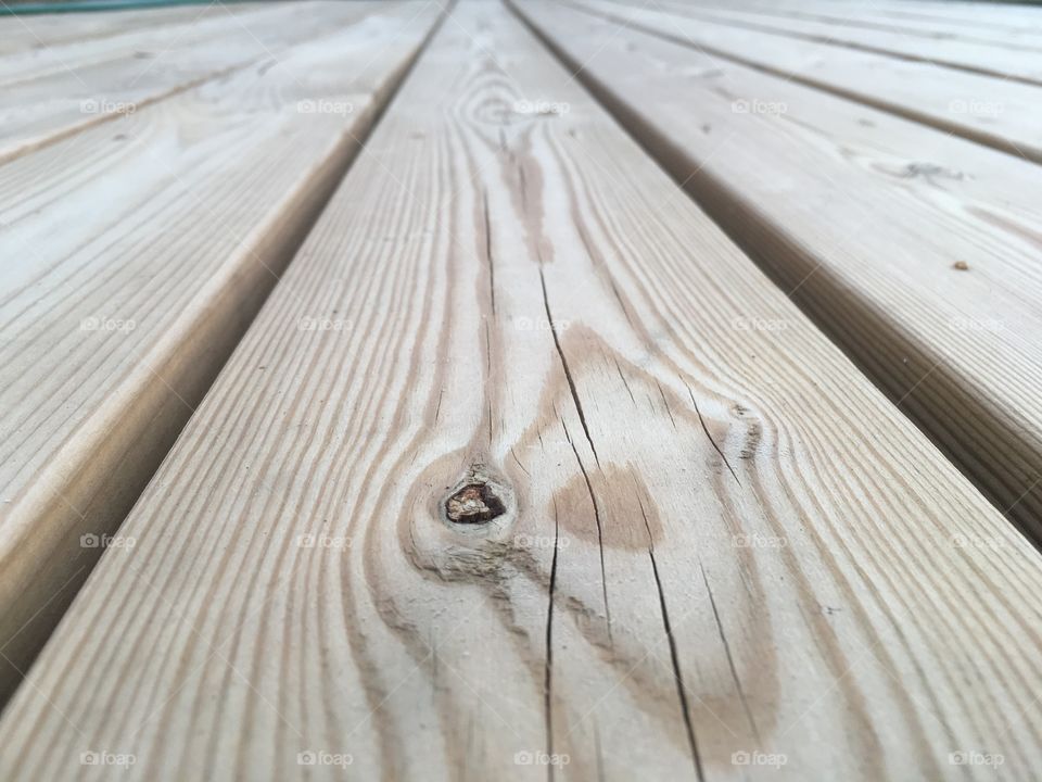 Wooden deck close-up in perspective