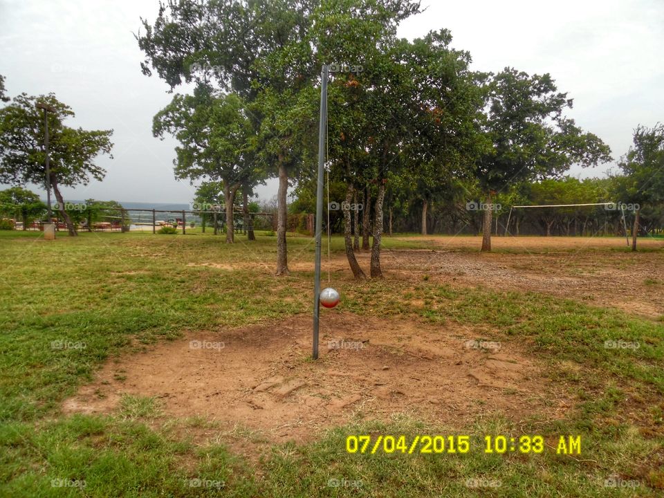 tether ball ⚽. This is a fun game for children 🚸 a great activity for them if you visit the wildcatter ranch