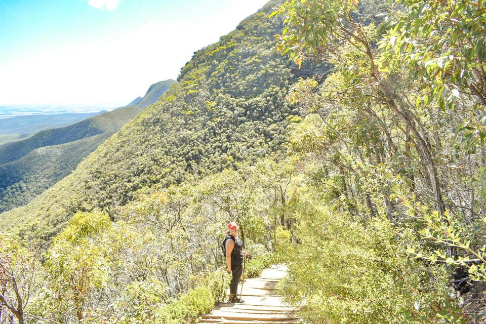 Hiking among the mountains 