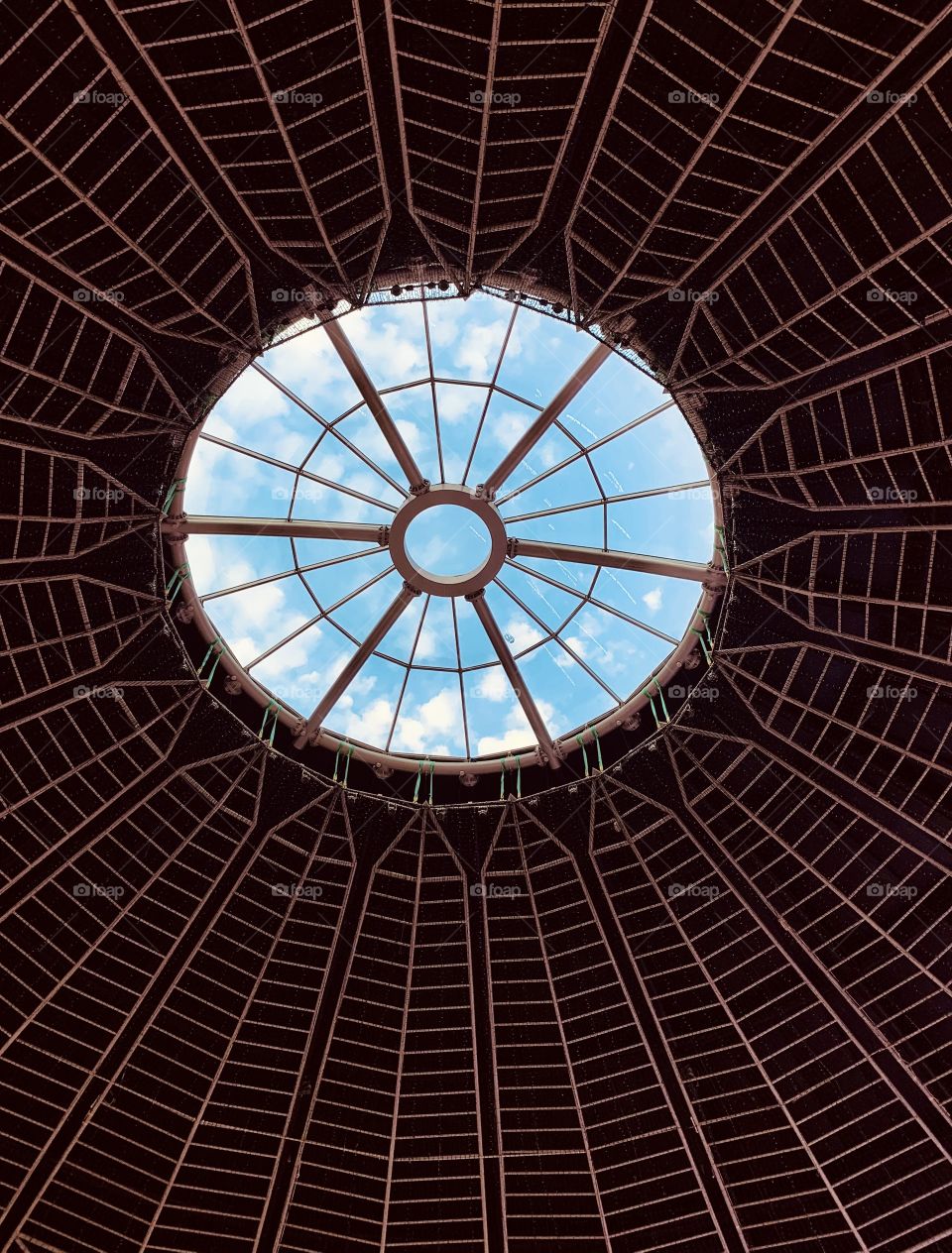 Circle building dome with sky view 