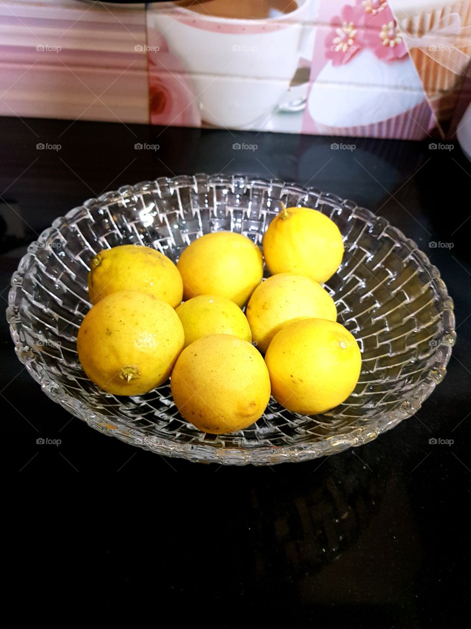 i plucked fresh lemons from my garden.