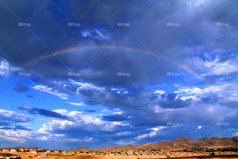 Rainbow on a cloudy day